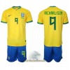 Officiële Voetbalshirt + Korte Broek Brazilië Richarlison 9 Thuis WK 2022 - Kids